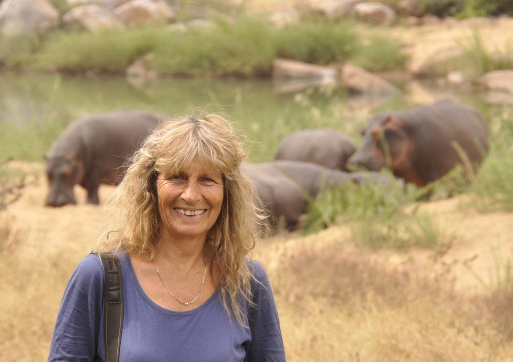 Karen with hippos July 2014
