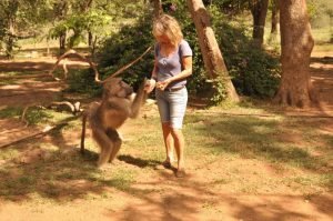 Karen and Yogi afterwards he holds my hand first time ever