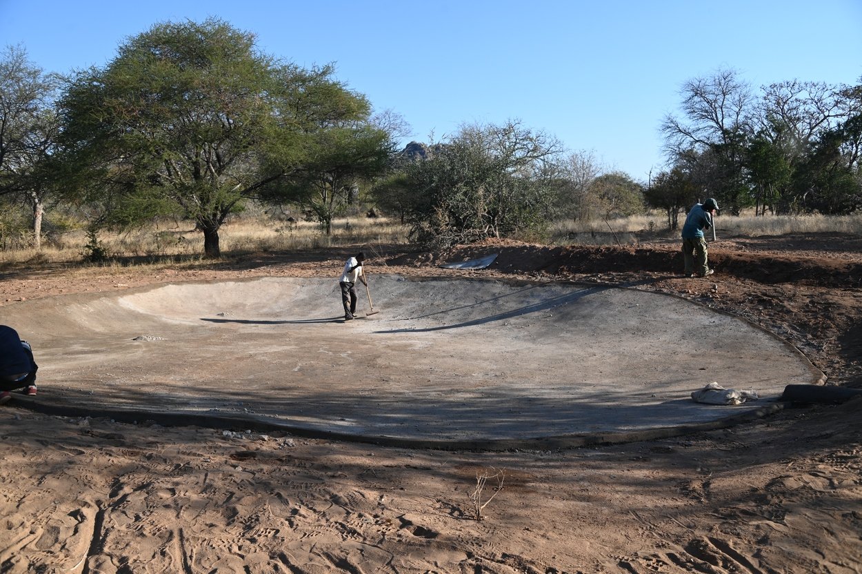 Finishing up the new pan.